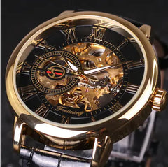 Forsining Men's Fashion Retro Hollow Mechanical Watch