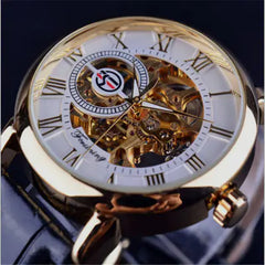 Forsining Men's Fashion Retro Hollow Mechanical Watch