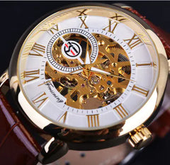 Forsining Men's Fashion Retro Hollow Mechanical Watch